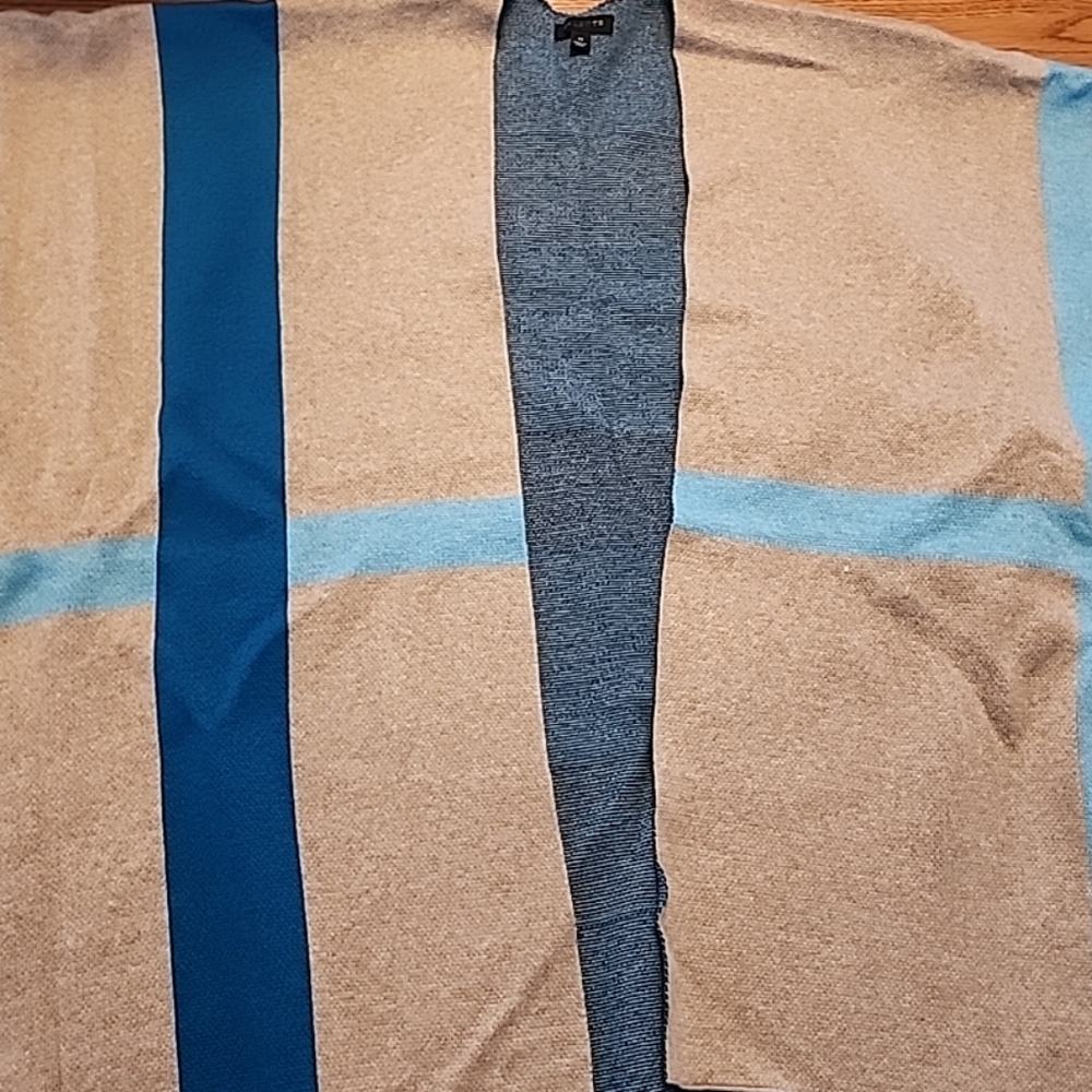 Talbots Cape with Blue and Gray Stripes